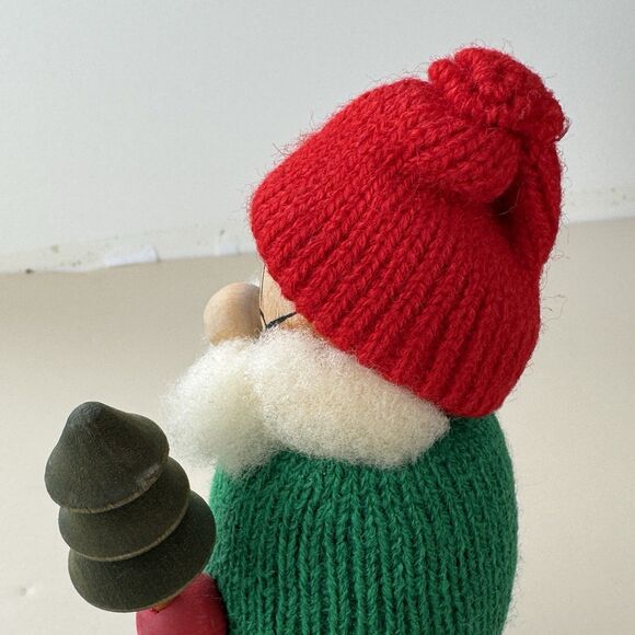 Tomte Vintage Sweden 6” Christmas Figure Wooden Decor Art Grandpa w Tree, Child - Picture 10 of 12